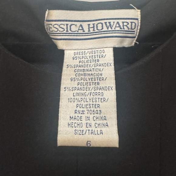 Jessica Howard Black,Brown, and ‎ White Midi Dress High Neck Size 6 - Picture 2 of 4